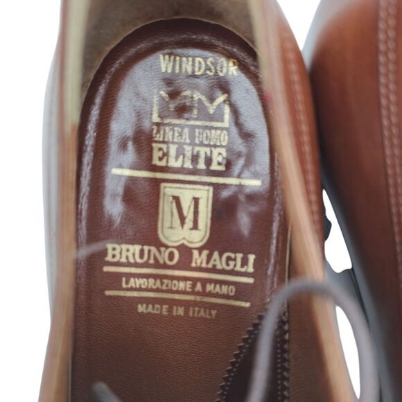 Exotic Bruno Magli Italy Brown Alligator Leather Oxfords Dress Shoes 10M Vintage - Picture 2 of 13